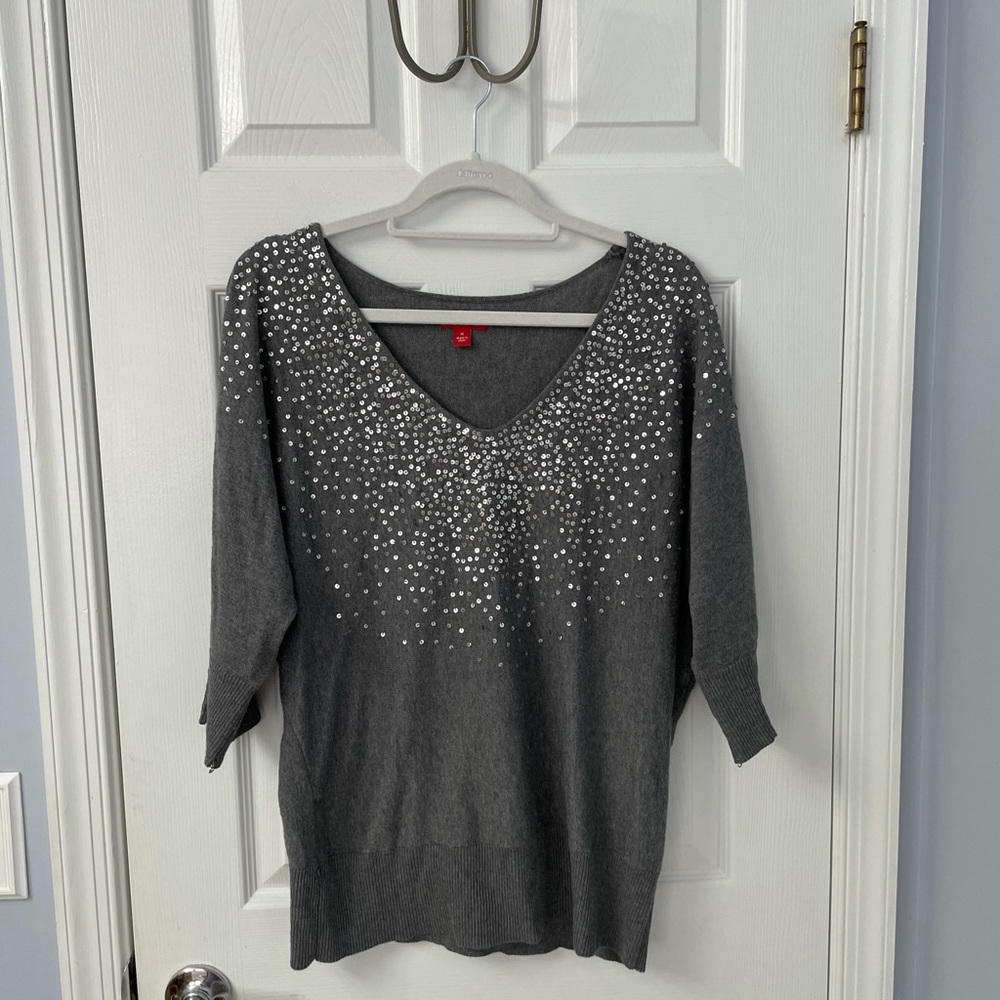 Grey Sequins Sweater